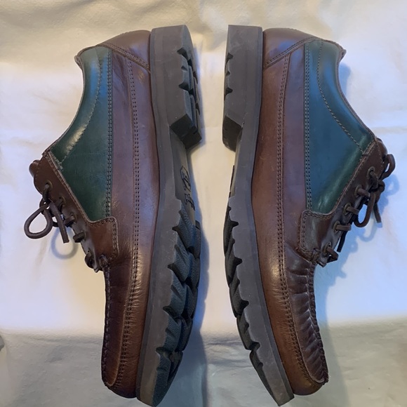 Rockport Vintage Leather Gore Tex Vibram Oxford Shoes Size 12 Brown & Green - Picture 6 of 12